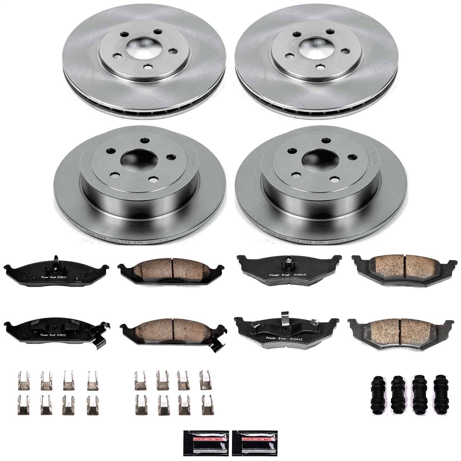 Power Stop - KOE6265 - Front and Rear - Disc Brake Pad and Rotor Kit
