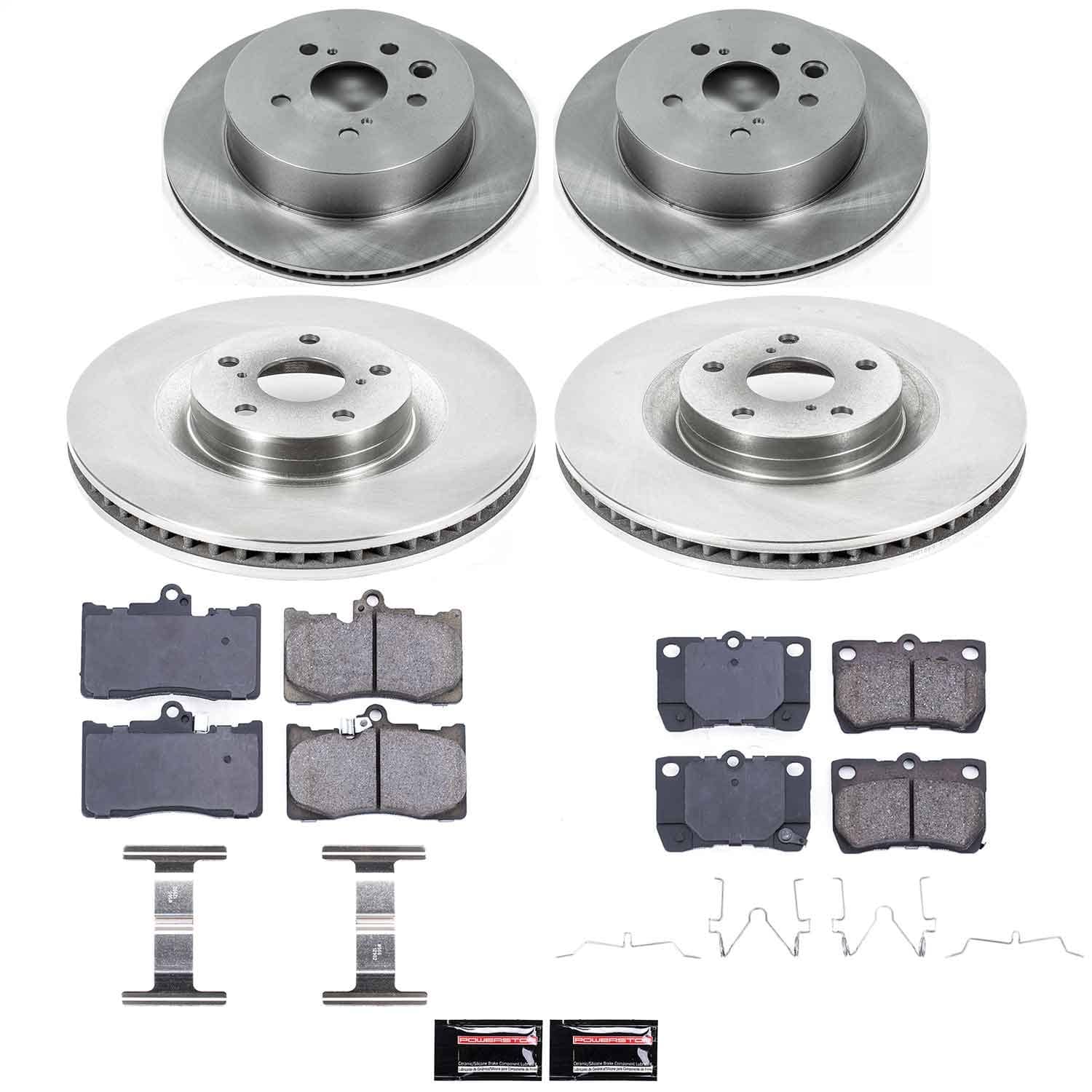 Power Stop - KOE6354 - Front and Rear - Disc Brake Pad and Rotor Kit