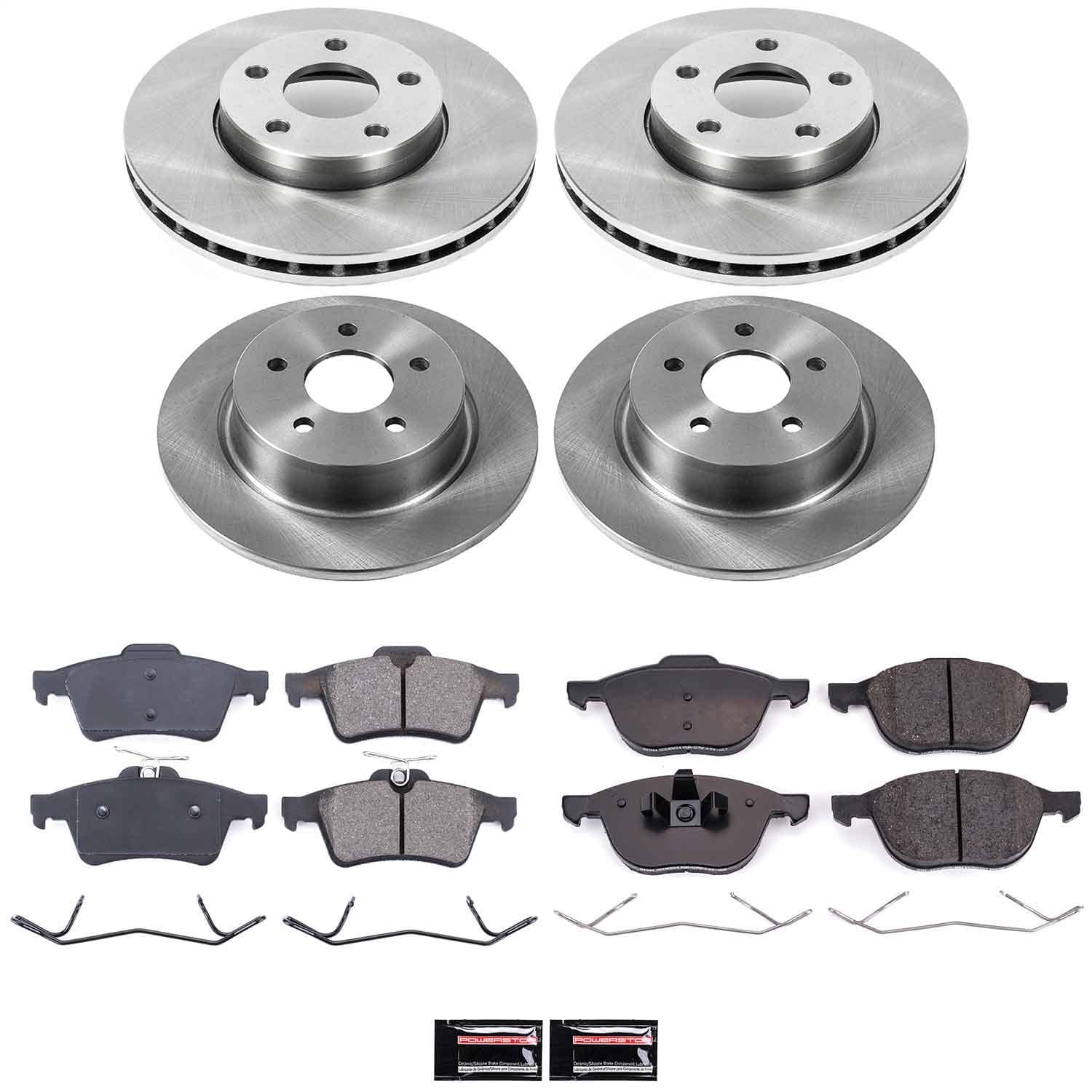 Power Stop - KOE6397 - Front and Rear - Disc Brake Pad and Rotor Kit
