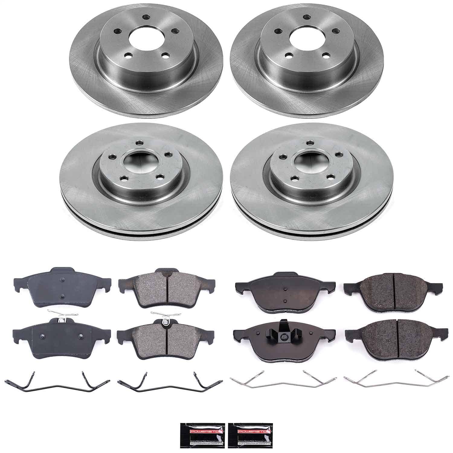 Power Stop - KOE6477 - Front and Rear - Disc Brake Pad and Rotor Kit