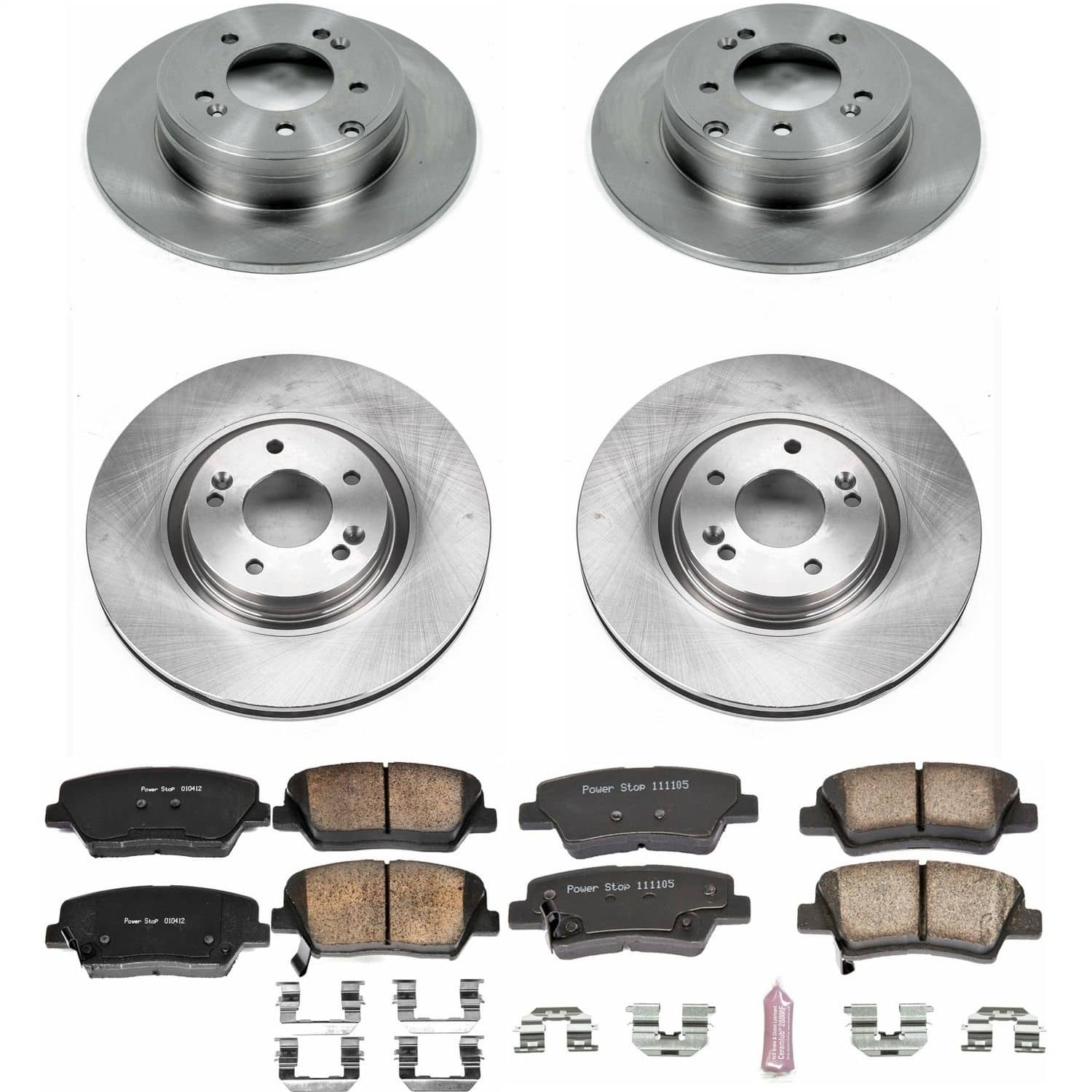 Power Stop - KOE6765 - Front and Rear - Disc Brake Pad and Rotor Kit