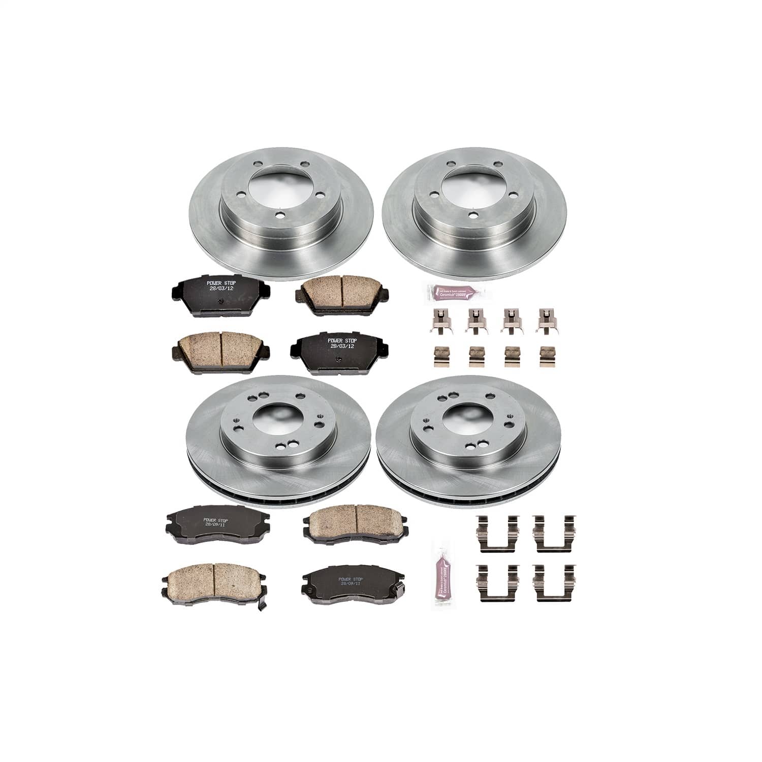 Power Stop - KOE682 - Front and Rear - Disc Brake Pad and Rotor Kit