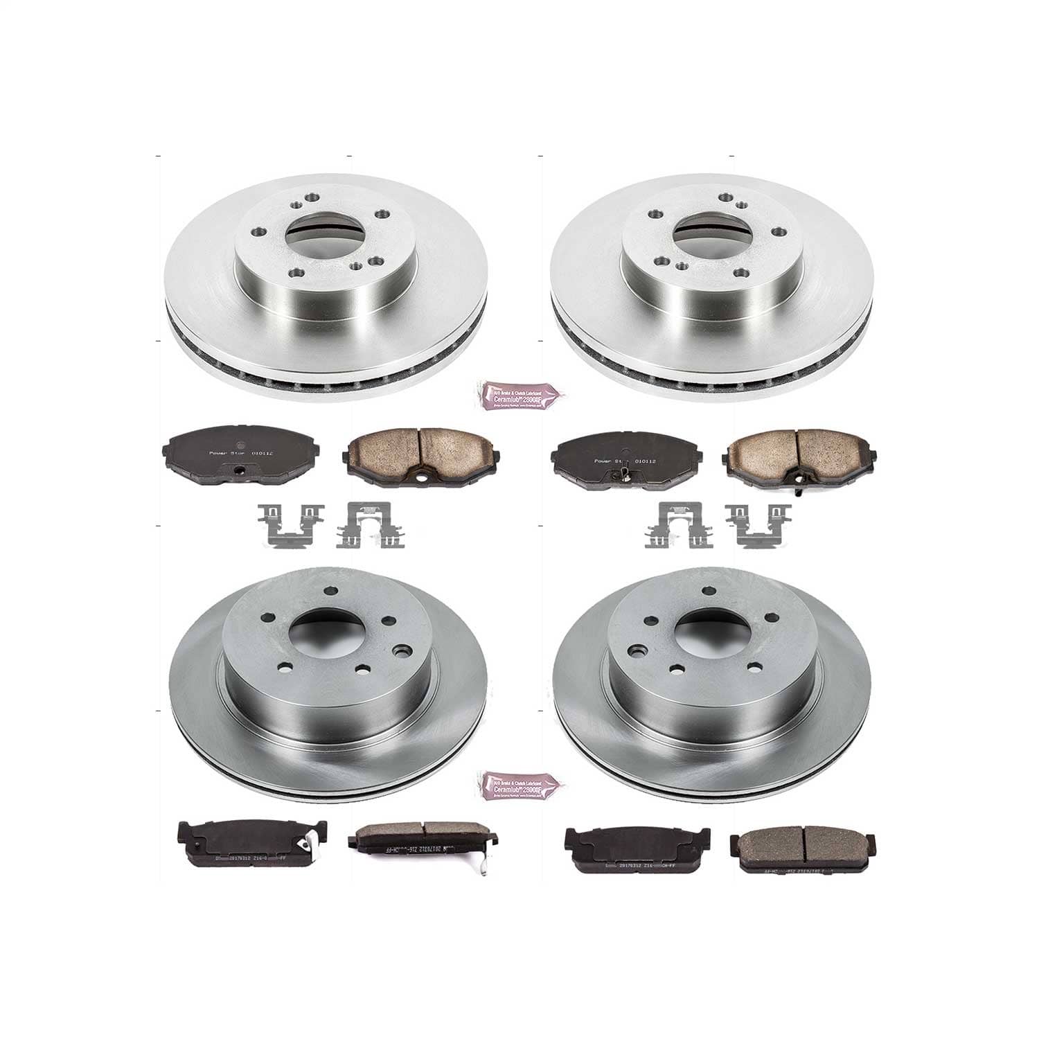Power Stop - KOE735 - Front and Rear - Disc Brake Pad and Rotor Kit