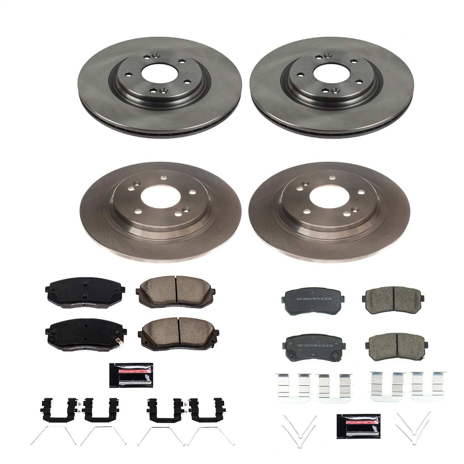 Power Stop - KOE8286 - Front and Rear - Disc Brake Pad and Rotor Kit