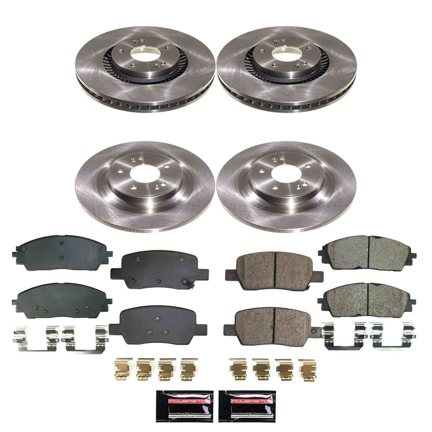 Power Stop - KOE9238 - Front and Rear - Disc Brake Pad and Rotor Kit