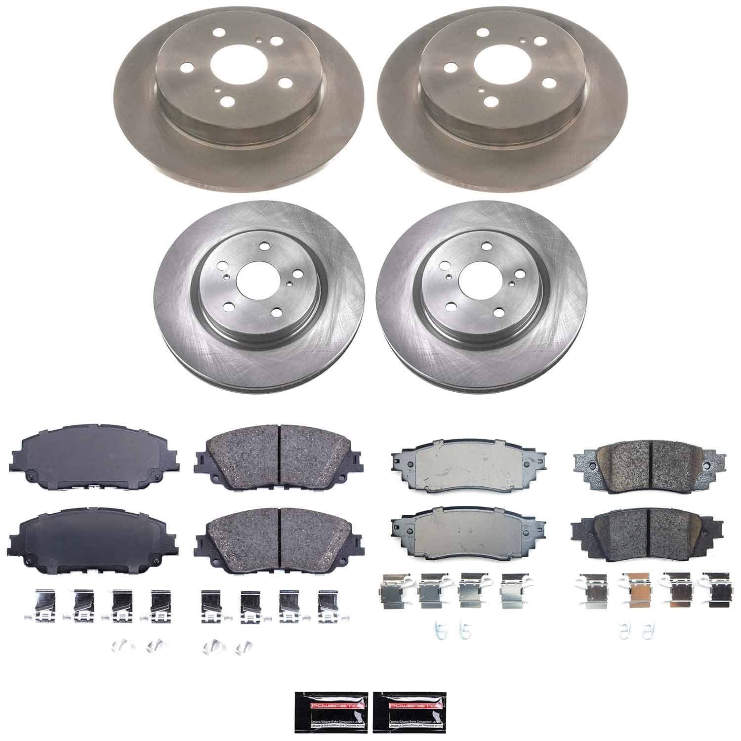Power Stop - KOE9276 - Front and Rear - Disc Brake Pad and Rotor Kit