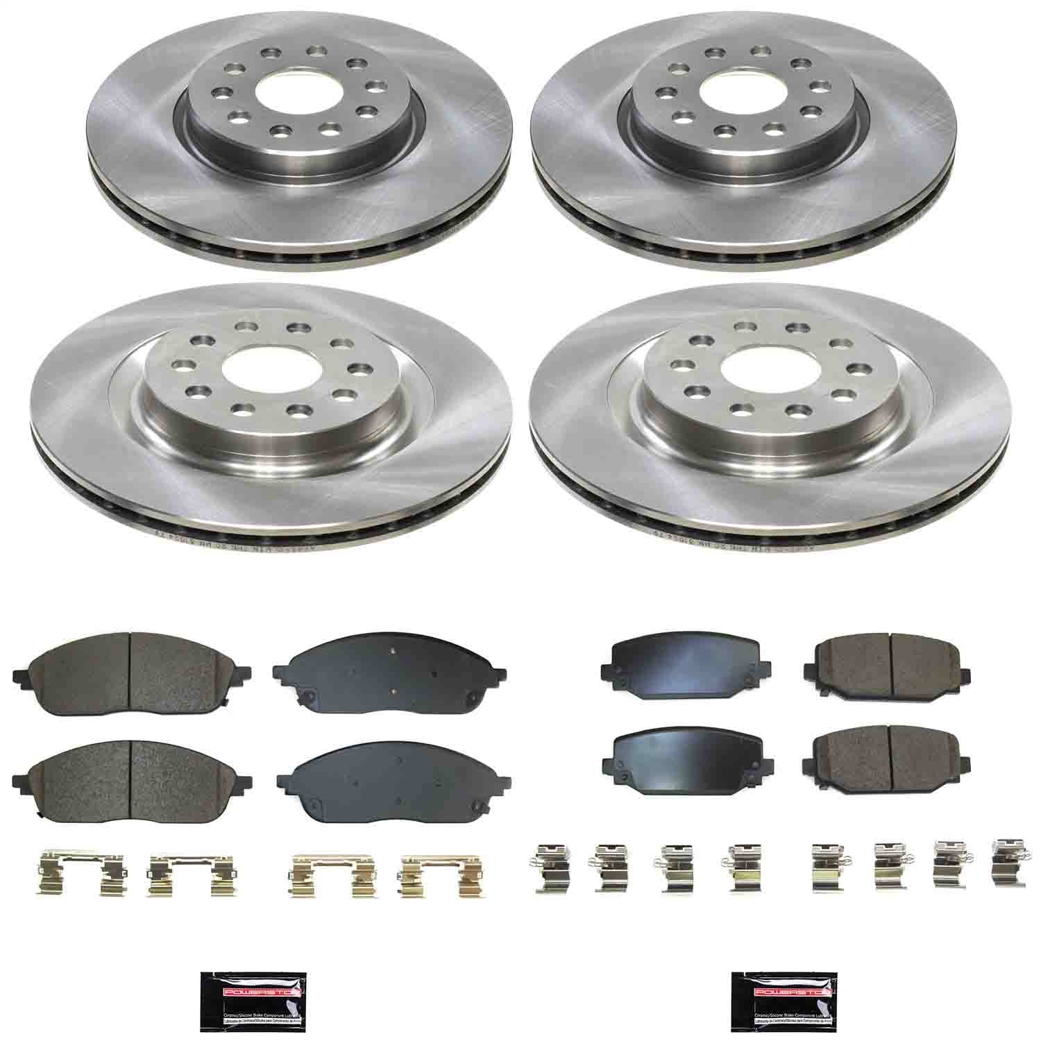 Power Stop - KOE9280 - Front and Rear - Disc Brake Pad and Rotor Kit